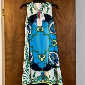 Julie Brown sleeveless multicolored shift dress. Size S NWT